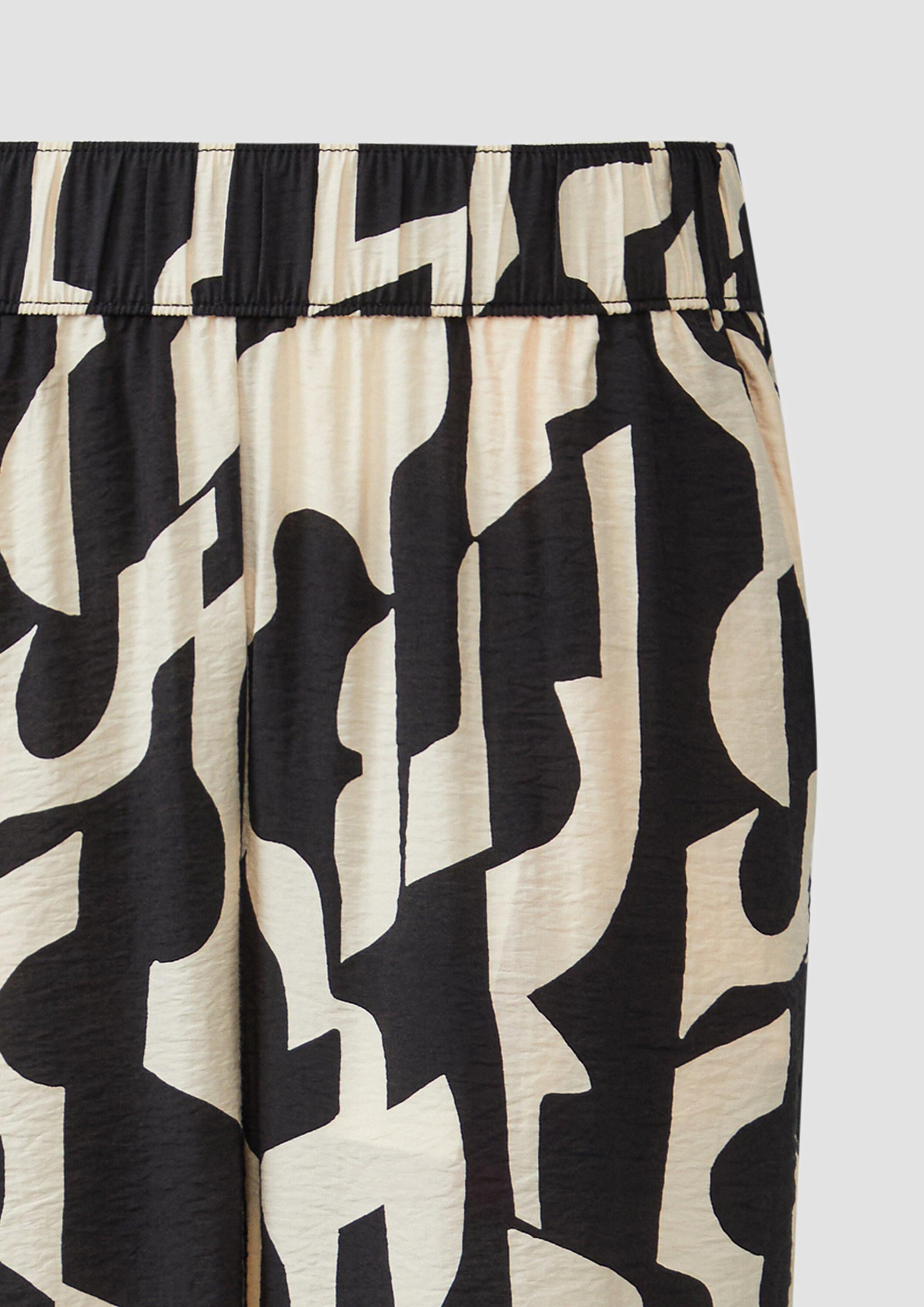 s.Oliver Culotte Hose Strukturierte Culotte mit Elastikbund und Eingrifftaschen