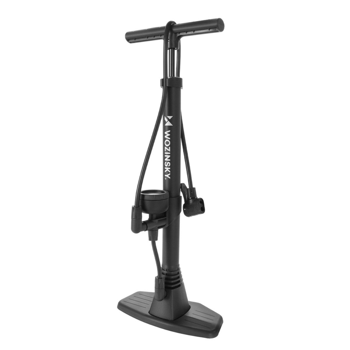 Wozinsky Fahrradpumpe WPR-02, Standpumpe 11 bar 160 psi Manometer Presta Schrader inkl Adapter