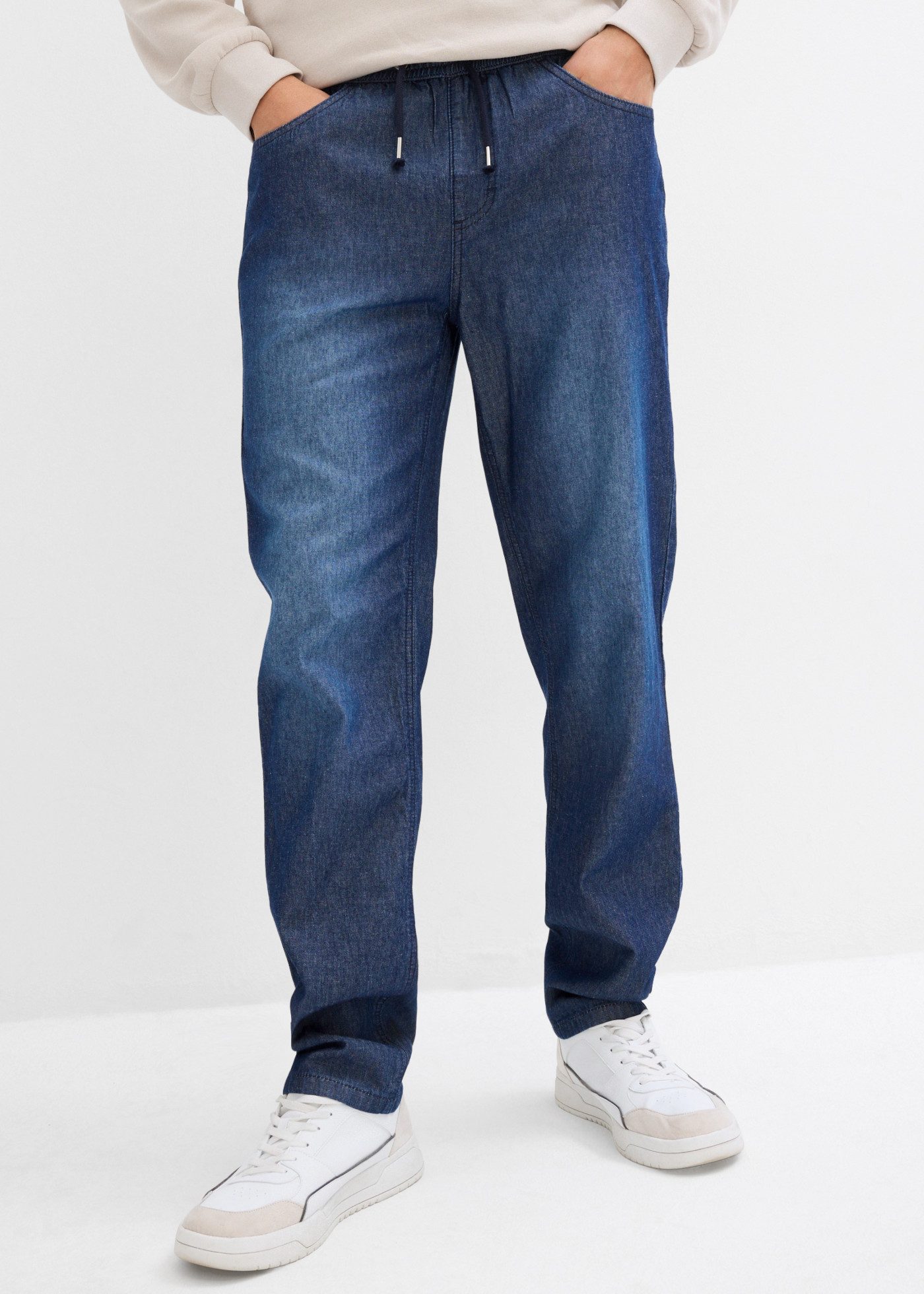 bonprix Schlupfjeans (Packung, 2-tlg., 2er) klassischer Schnitt, aus reiner Baumwolle, mit Washed-Effekt
