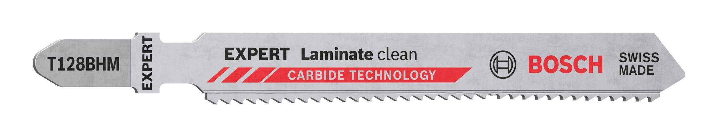 BOSCH Stichsägeblatt Expert Laminate Clean, Expert "Laminate Clean" T128 BHM, 3 Stück für Stichsägen