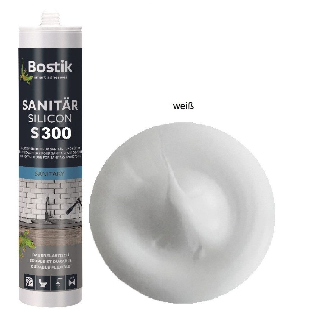 BOSTIK Dichtstoff Bostik S300 Sanitärsilicon 300ml Kartusche Silikon Fugen günstig online kaufen