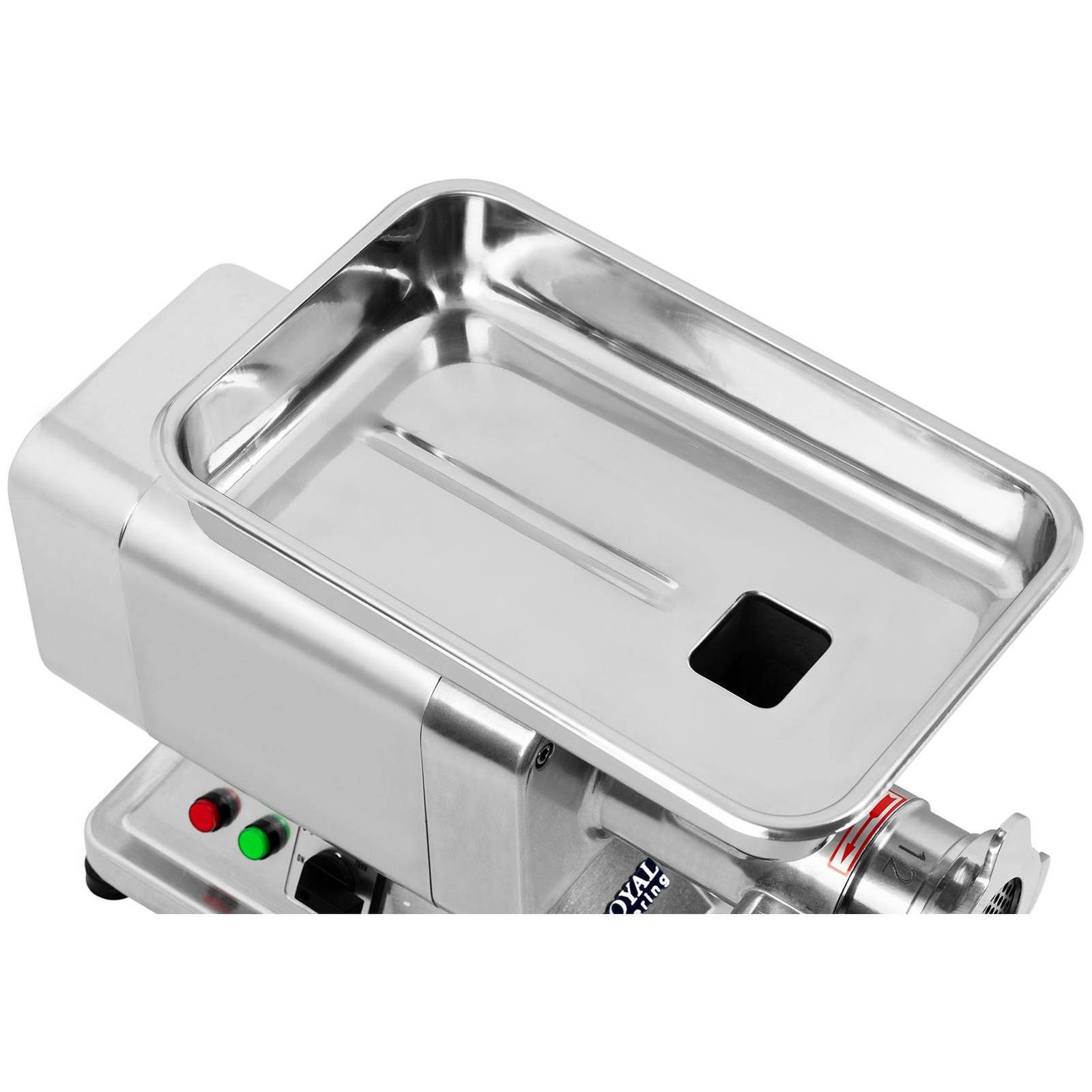 Royal Catering Fleischwolf 200 kg/h Edelstahl Messer Reverse-Funktion Elektrisch Gastro Profi, 850 W