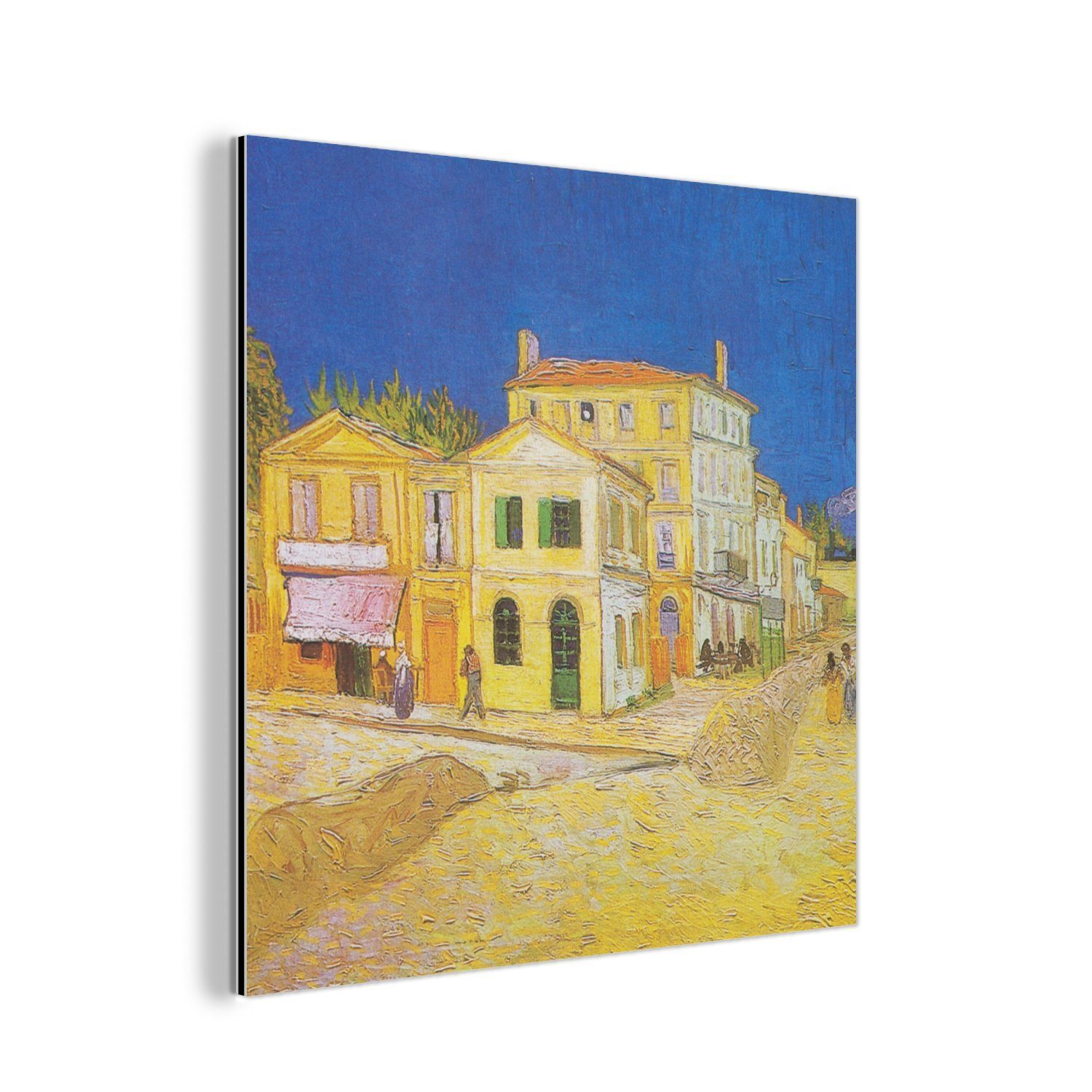 MuchoWow Metallbild Das gelbe Haus - Vincent van Gogh, (1 St), Alu-Dibond-Druck, Gemälde aus Metall, Aluminium deko