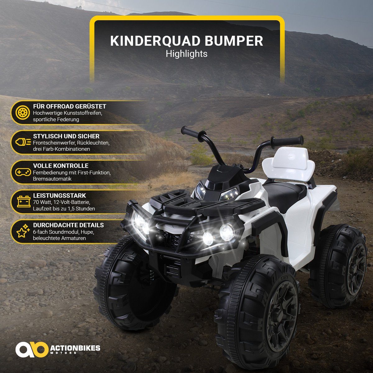 Actionbikes Motors Elektro-Kinderquad Kinder Elektro Quad Bumper Offroad 2 günstig online kaufen
