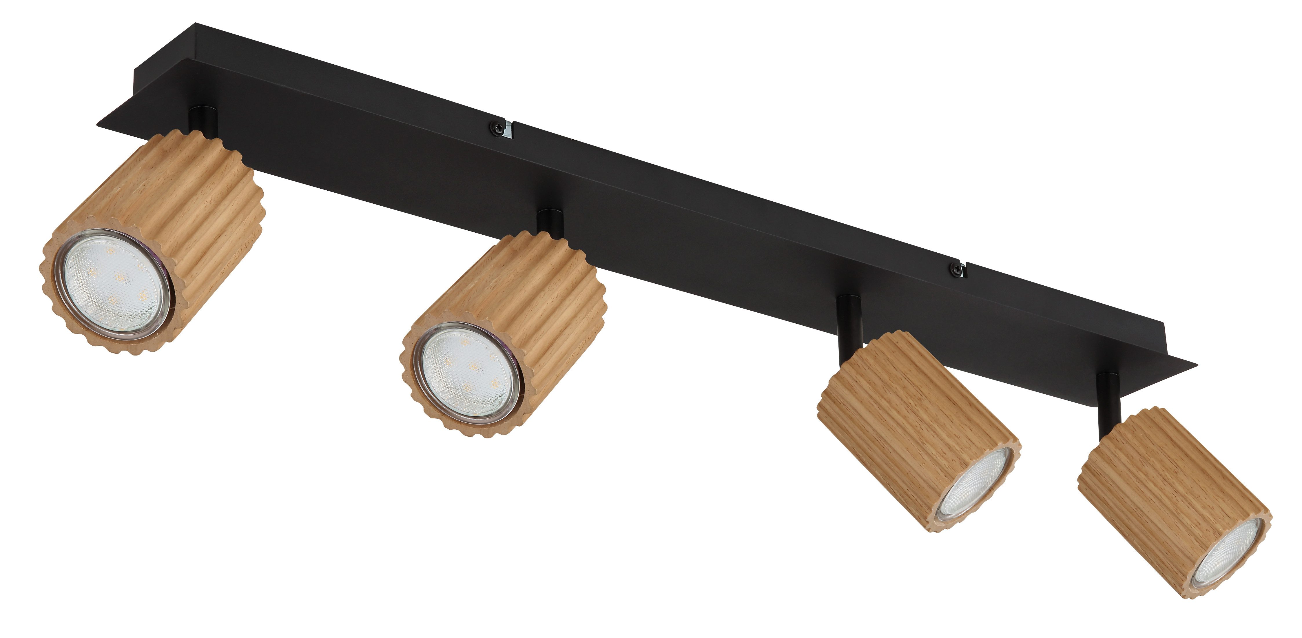 GLOBO LIGHTING Deckenstrahler WENZEL, ohne Leuchtmittel, Deckenspot/Holz/Flur/Wohnzimmer/LxBxH: 650x80x130mm