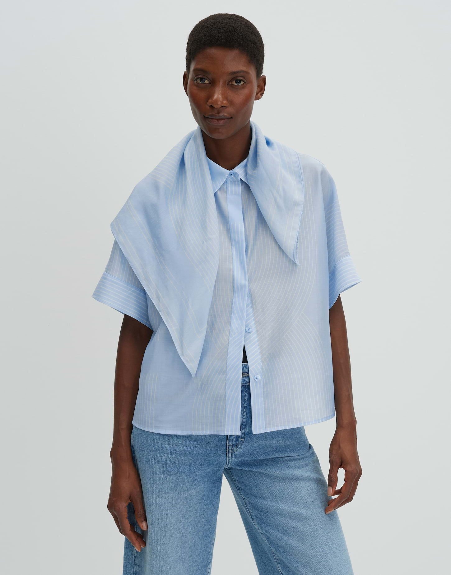 someday Halstuch Behli scarf mit Streifenprint, Quadratisch, leicht und vielseitig zu binden