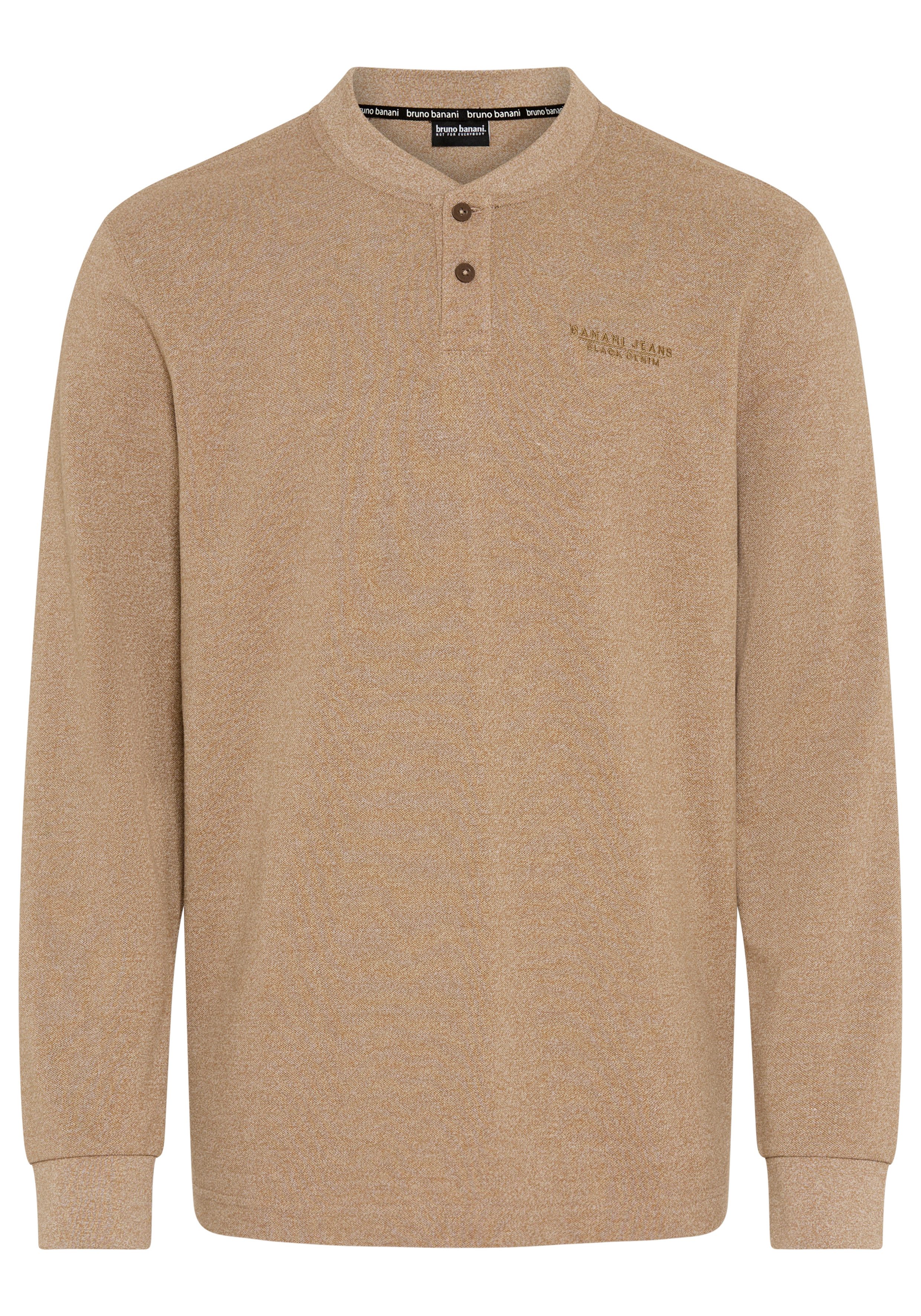 Bruno Banani Henleyshirt Geschmeidige melierte Jersey-Qualität mit kurzem Henley-Ausschnitt – Bild 5 von 5