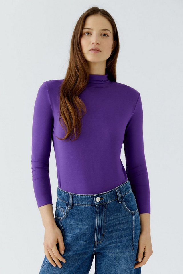 Oui Langarmshirt Schmal geschnitten
