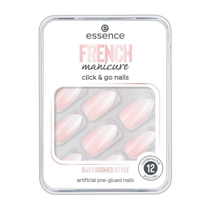 Essence Maniküre-Pediküre-Set ESSENCE French Manicure Click & Go Nails Kunstnägel 02 12 Stück