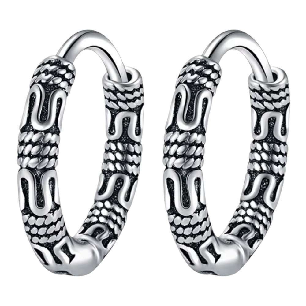 Taffstyle Paar Серьги-кольца Tribal Серьги Chirurgenstahl Unisex Серьги-кольца Biker Vintage Style 15mm (Markante Серьги-кольца im Tribal Vintage Design aus Chirurgenstahl – robust, rockig, edel)