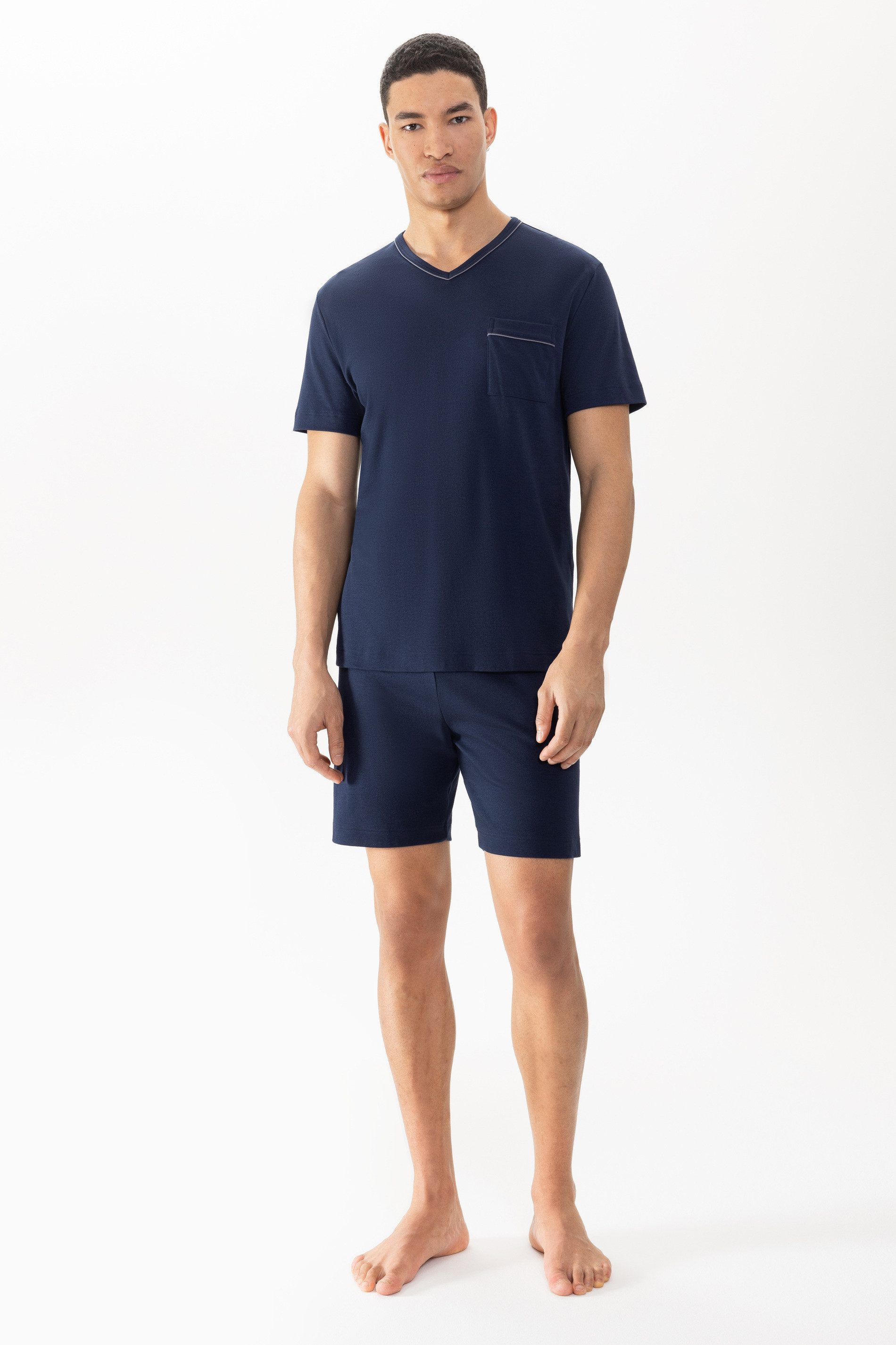 Schlafanzug Mey Herren Anzug kurz Serie Pure Night Uni Pyjama