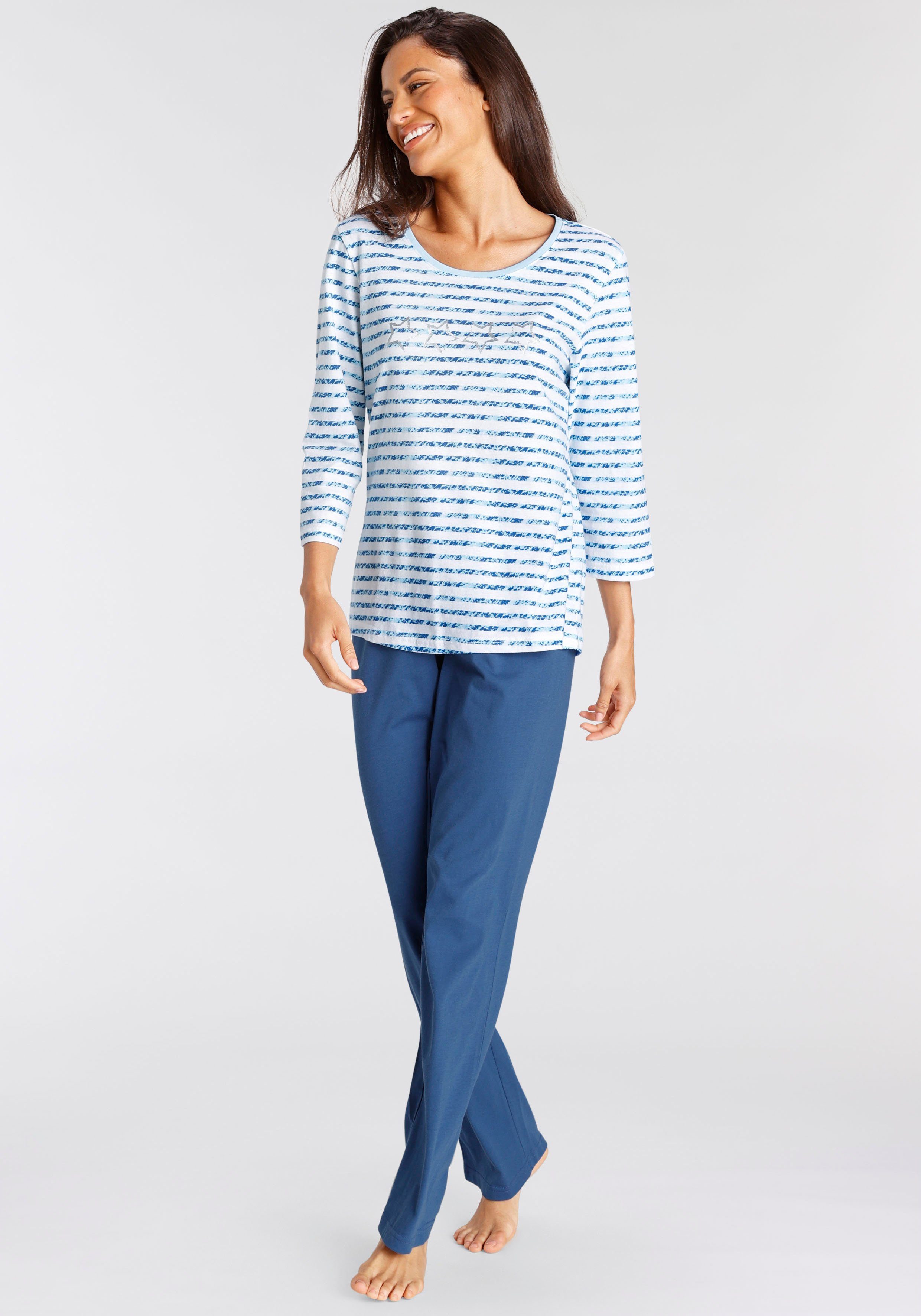 Vivance Dreams by Lascana Pyjama (Set, 2 tlg) mit gestreiftem Oberteil
