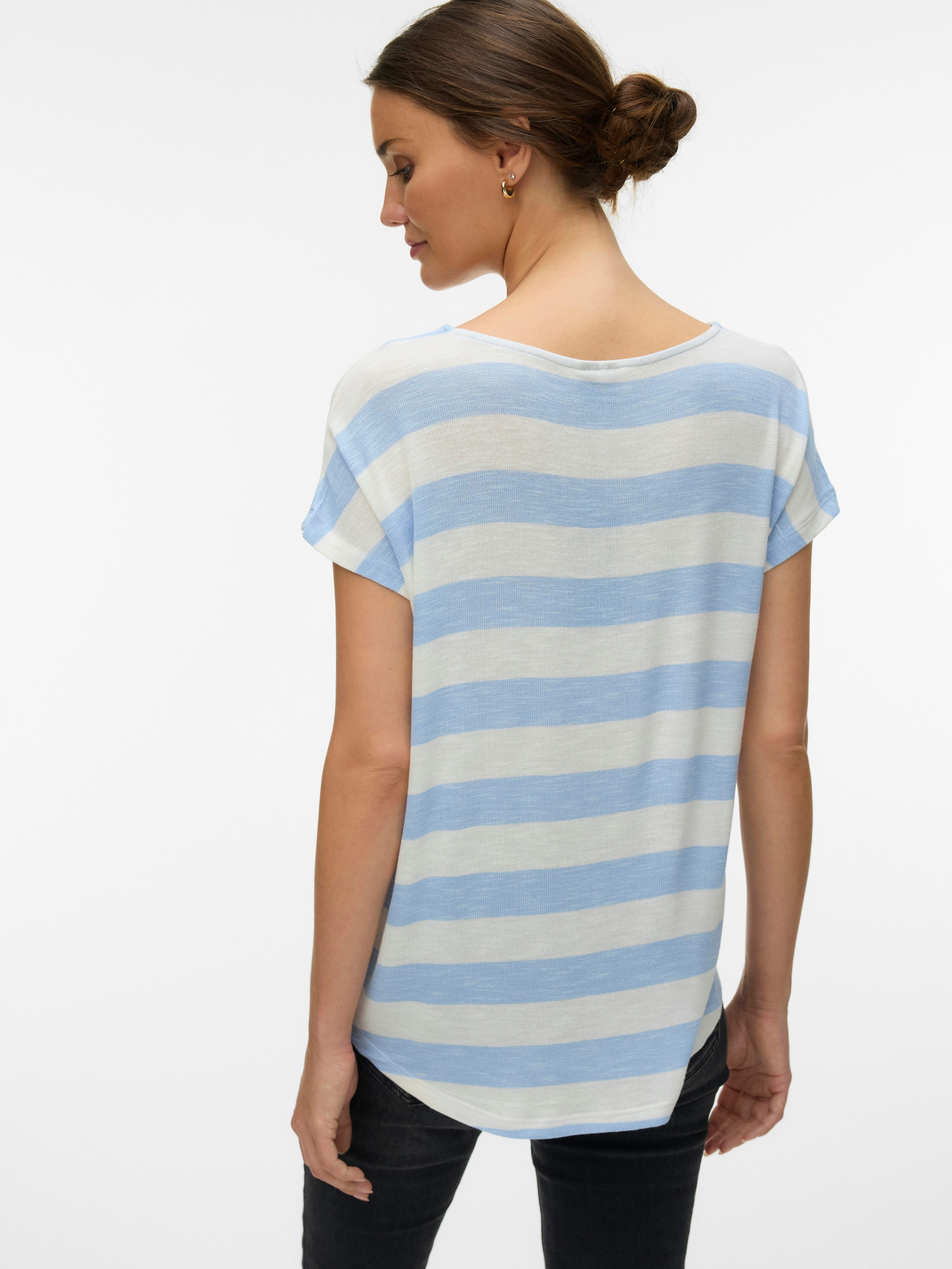 Vero Moda Kurzarmshirt VMWIDE STRIPE SL TOP GA JRS NOOS Viskosemischung günstig online kaufen