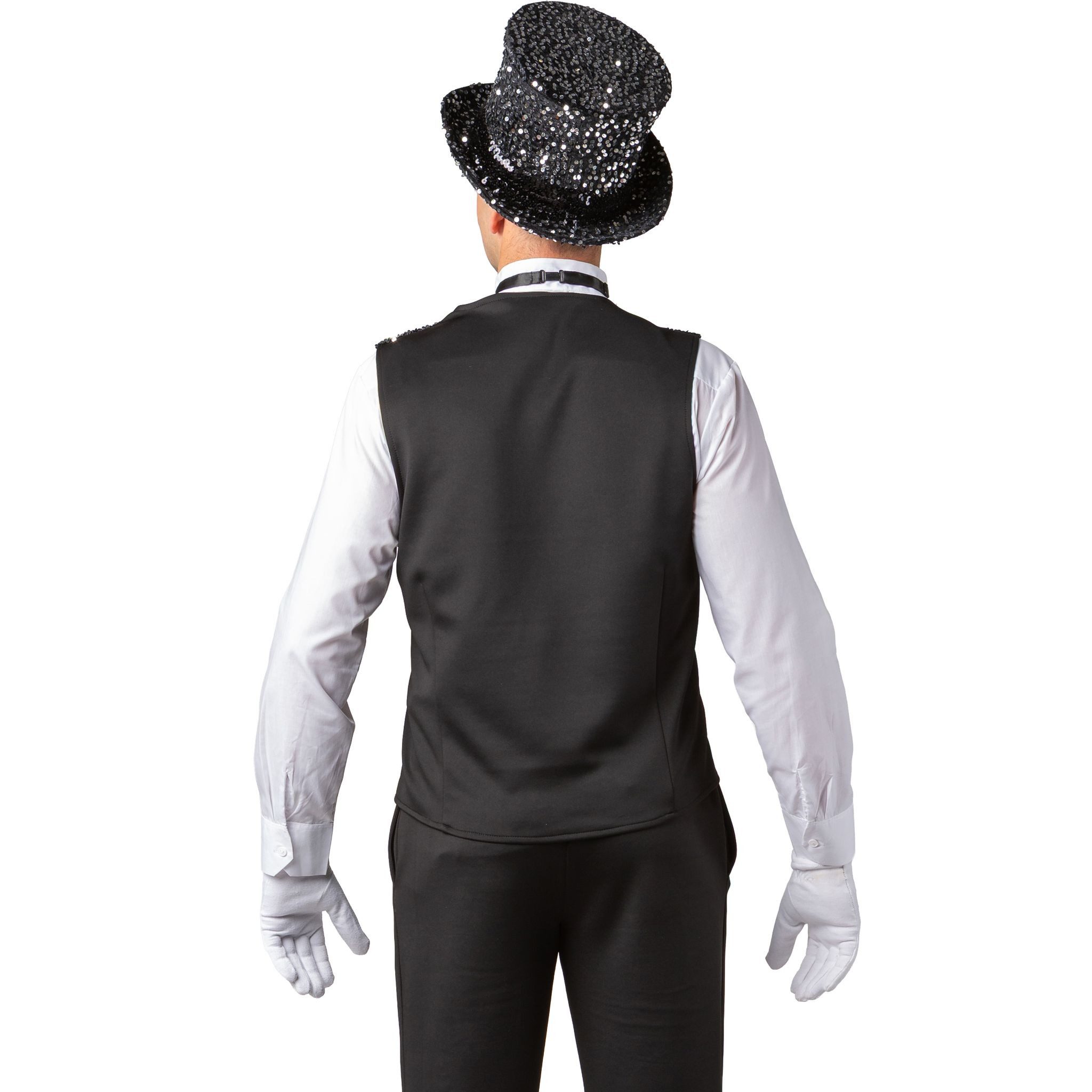 Orlob Kostüm Pailletten Weste Silber Party Outfit Herren