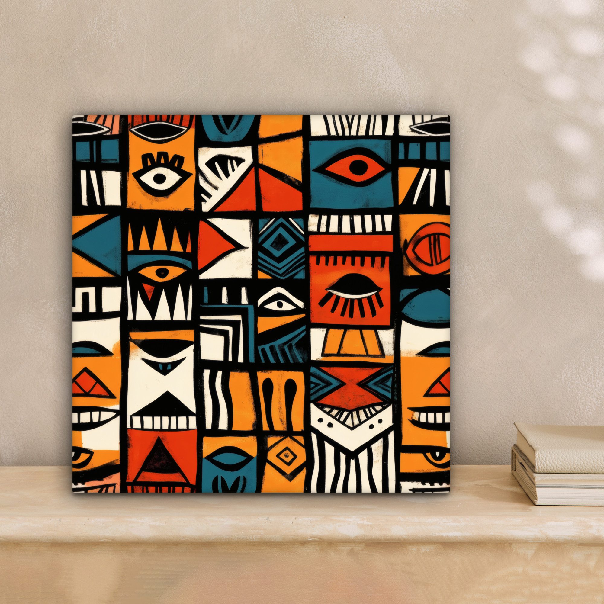 OneMillionCanvasses® Leinwandbild Abstrakt - Gesichter - Mosaik, Fotodruck günstig online kaufen