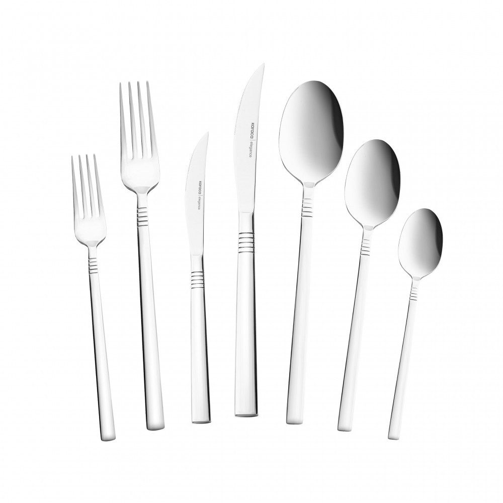 Karaca Besteck-Set Karaca Nil Elegance Besteckset für 12 Personen, 91 Teilig, Silber