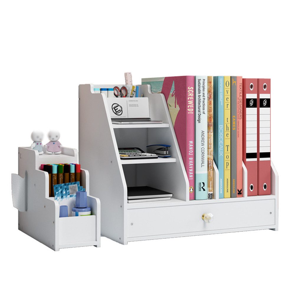 TUWENA Aufbewahrungsdose Schreibtisch Organizer mit Stifthalter & Schublade,Schreibtischaufsatz, Mehrzweck-Dokumentenablage,Aufbewahrungsregal,für Zuhause, Büro, Schul