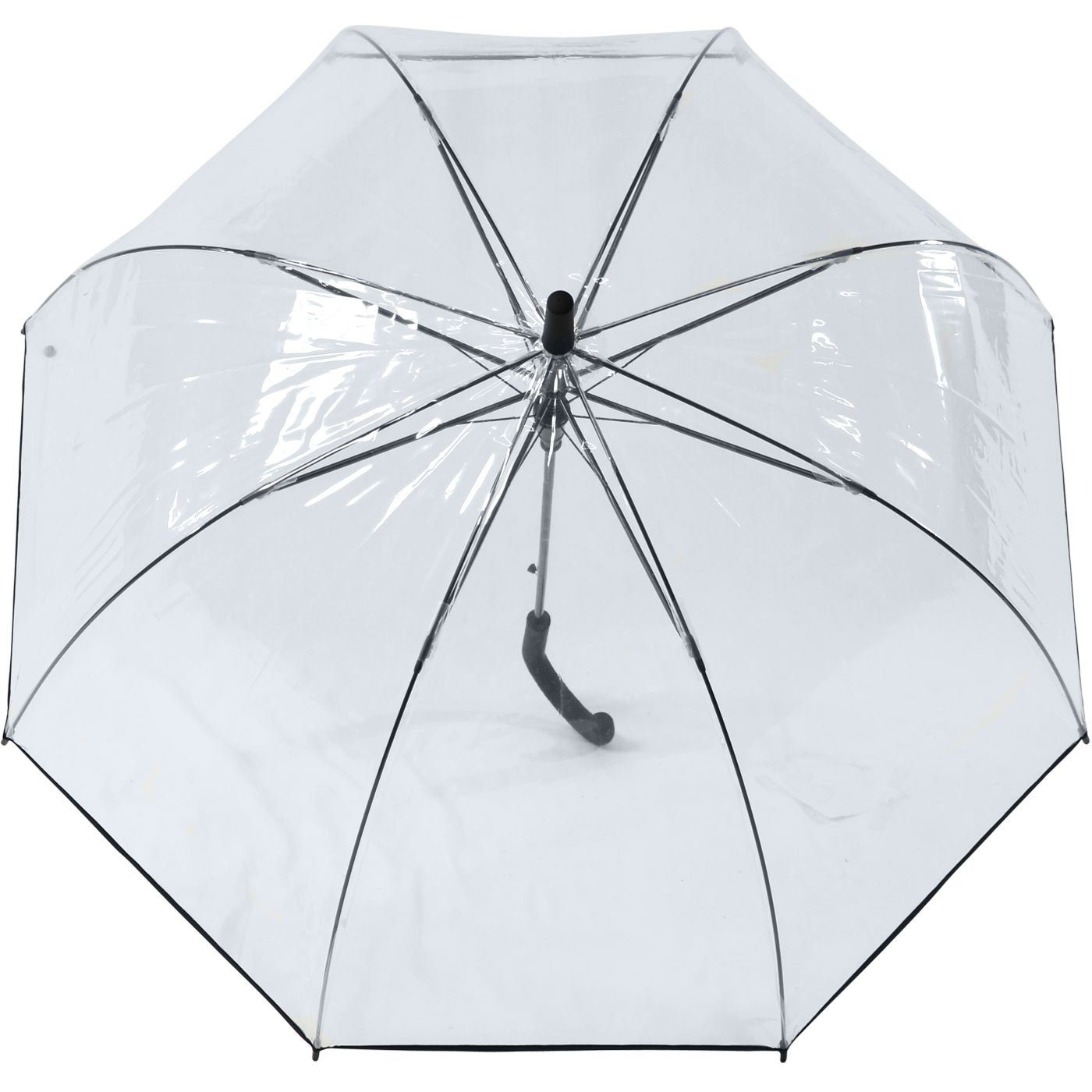 für perfekte Langregenschirm Automatik Impliva die Frisur Schutz der Falconetti® transparent, Glockenschirm durchsichtig,