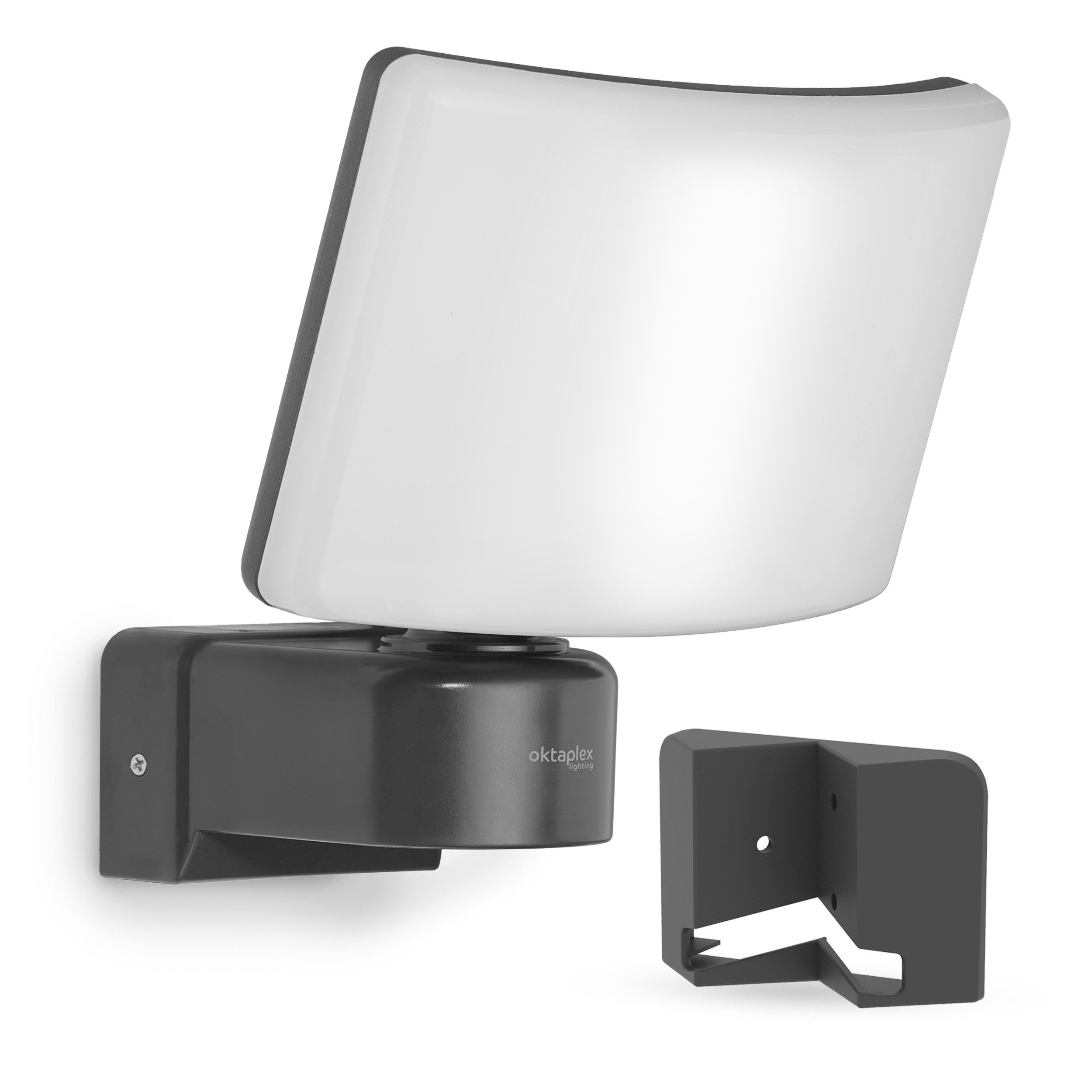 Oktaplex lighting LED Außen-Wandleuchte Cali Außenlampe IP65 10m / 240 Grad, dreh- und schwenkbar, inklusive Leuchtmittel, warmweiß, 3000K 2200lm inkl. Eckwandhalterung