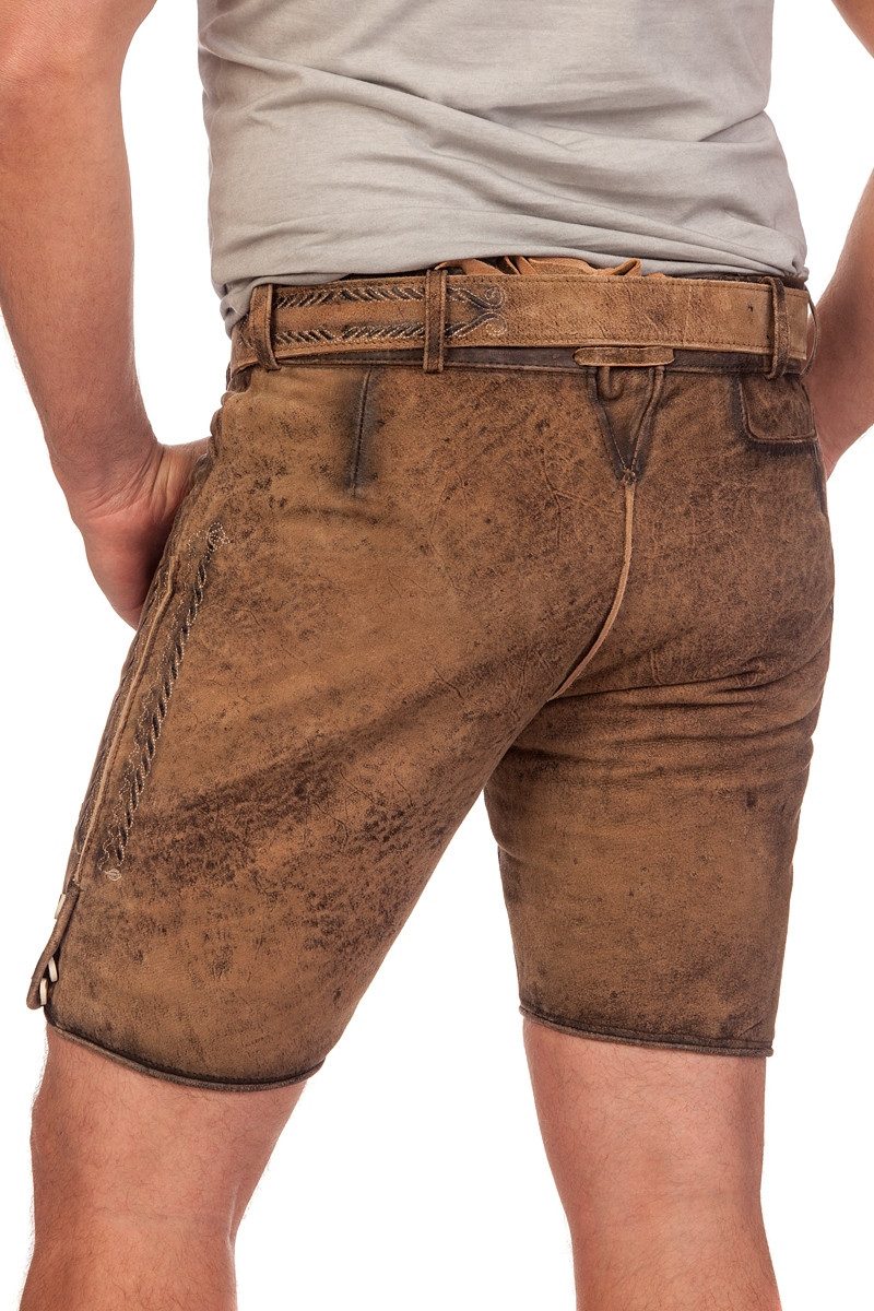MarJo Trachtenlederhose Lederhose Herren kurz - SAMUEL - braun