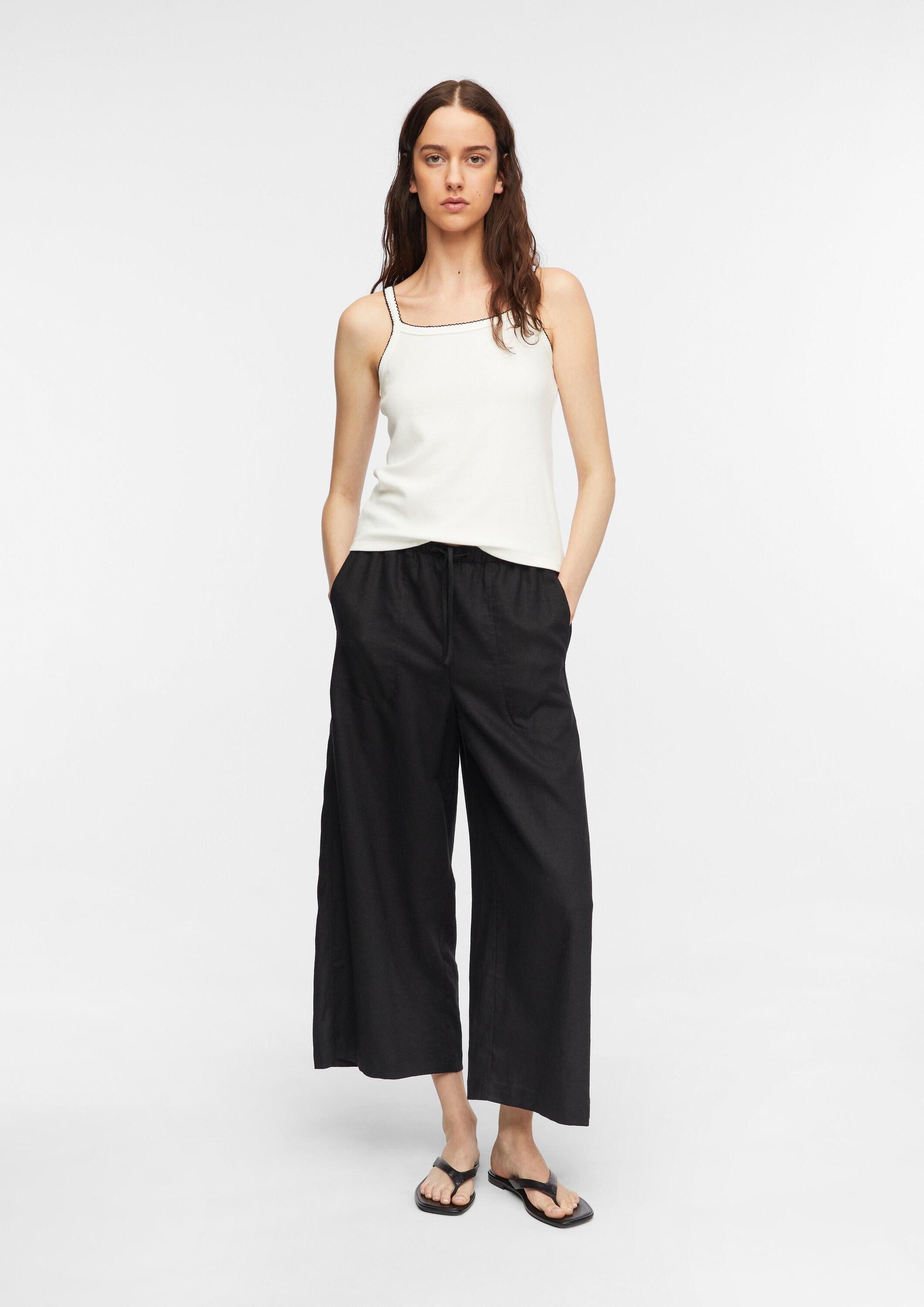 comma 7/8-Hose Hose Culotte aus Leinenmix mit Elastikbund