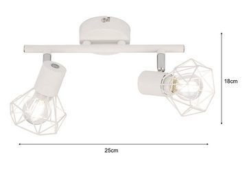 meineWunschleuchte LED Deckenleuchte, schwenkbar, LED wechselbar, Warmweiß, Gitterlampe Decken-Strahler, Industrial Strahlerleiste Innen 25cm lang