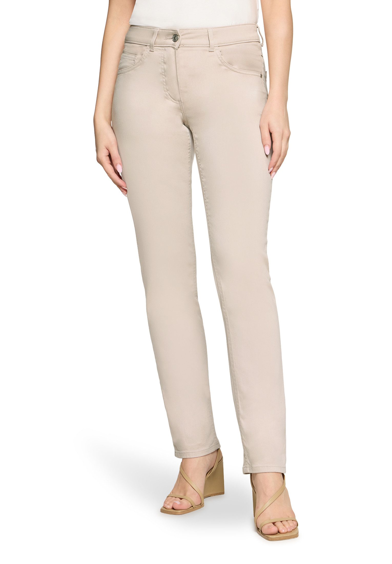 Slim-fit-Jeans Damen mit aufgesetzten Taschen