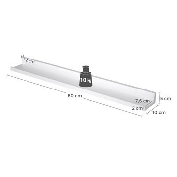 SONGMICS Wandregal, 2-tlg., Schweberegal, 10 x 80 x 5/2 cm