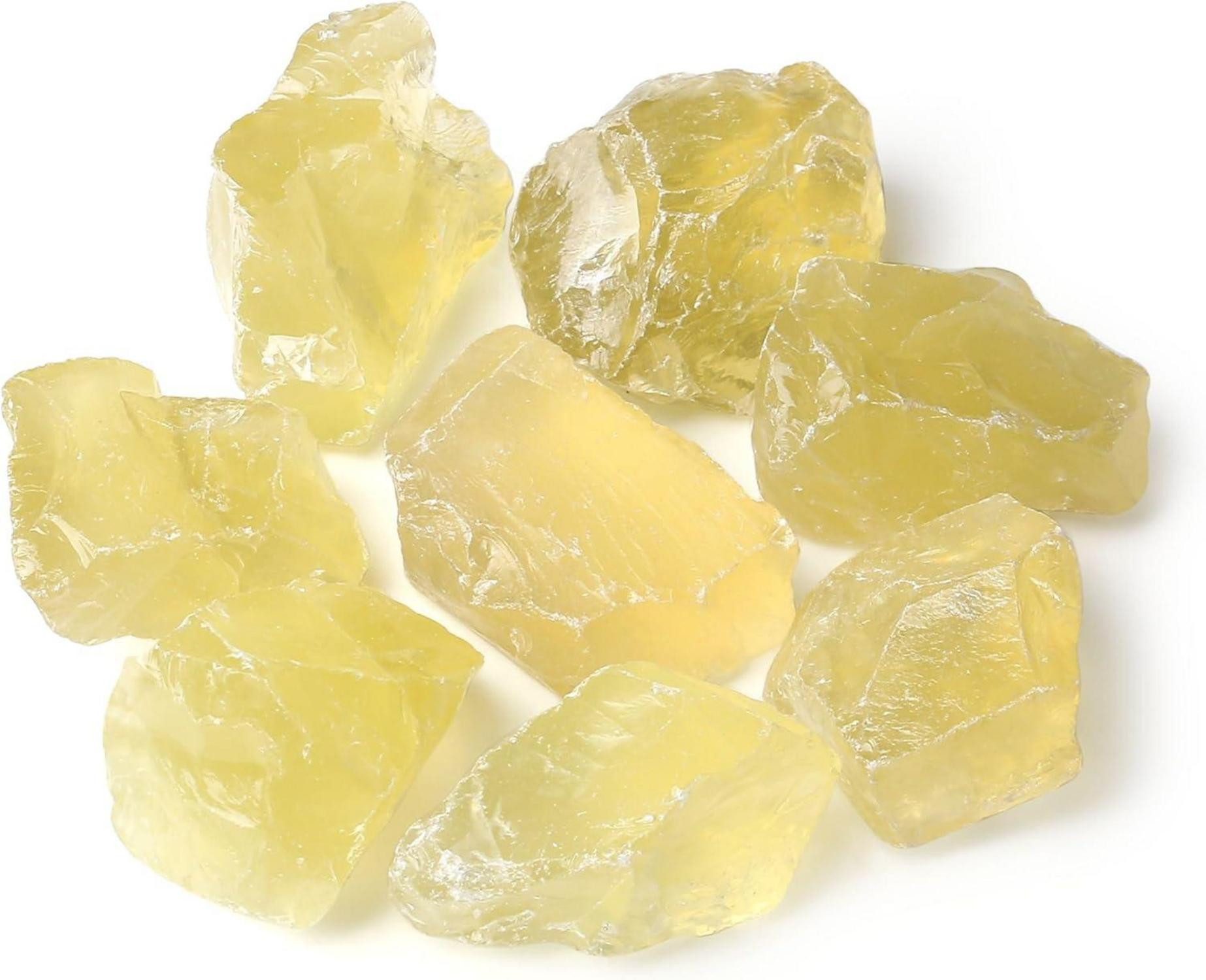 Edelstein Großes Citrin Rohsteine Premium Naturstein Kristalle 4 Stück Set