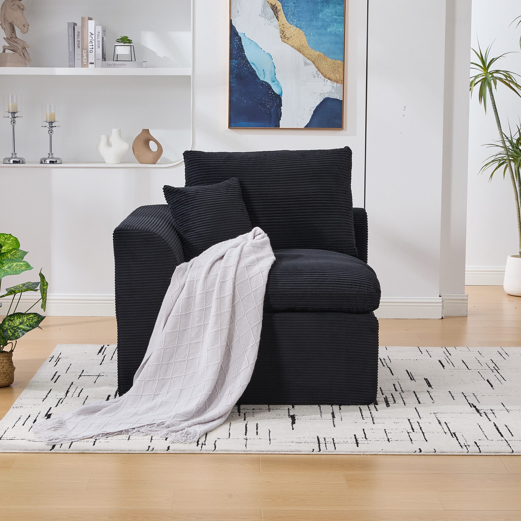 HAUSS SPOLE Loungesofa Moderne Einzelsessel Polstersessel Wohnzimmersofa mit Abnehmbare Bezug, 1 Teile