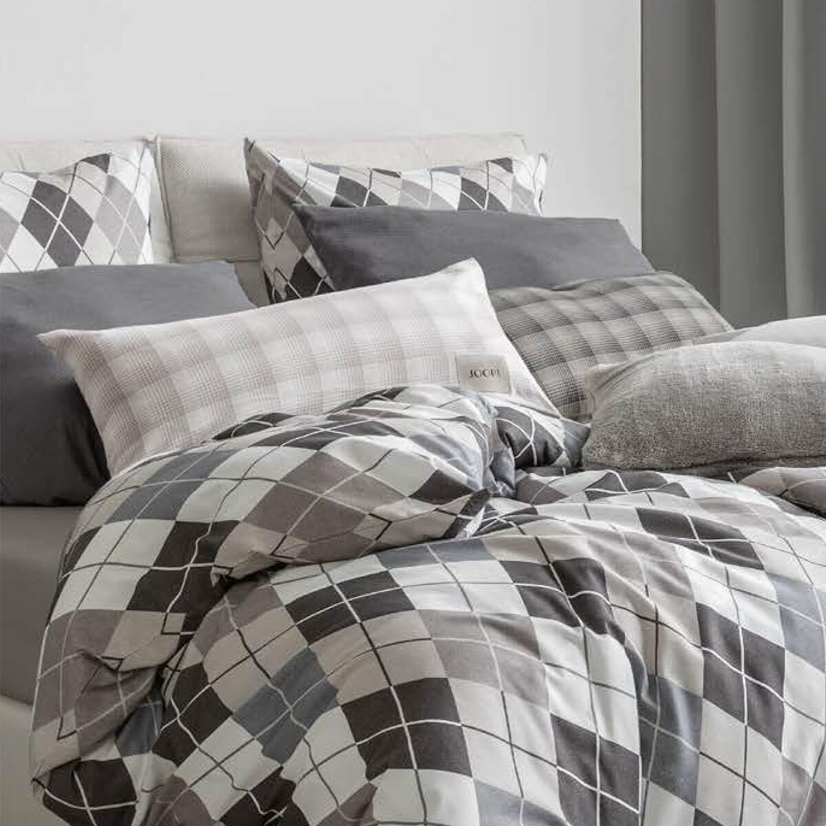 JOOP! Bettwäsche Soft Checks, Flanell, 2 teilig