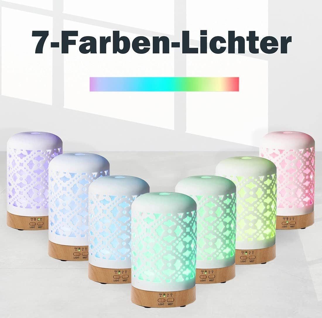 Vivitar Diffuser Keramischer Aroma-Diffusor, Diffusor für ätherische Öle, 0,12 l Wassertank, BPA-freier Aromatherapie-Diffusor mit einstellbarem Nebelmodus
