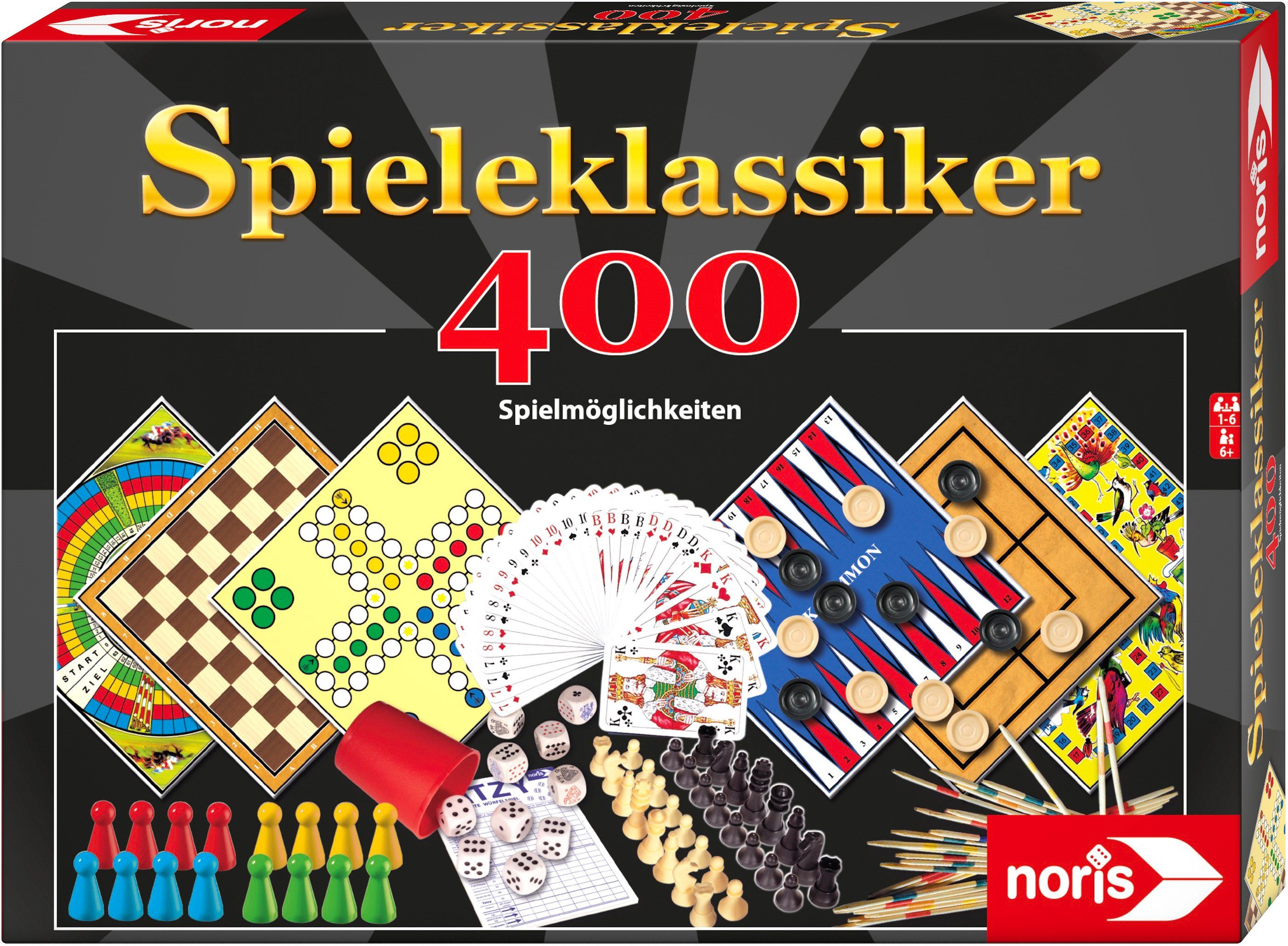 Noris Spielesammlung Spieleklassiker - 400 Spielmöglichkeiten, Made in Germany
