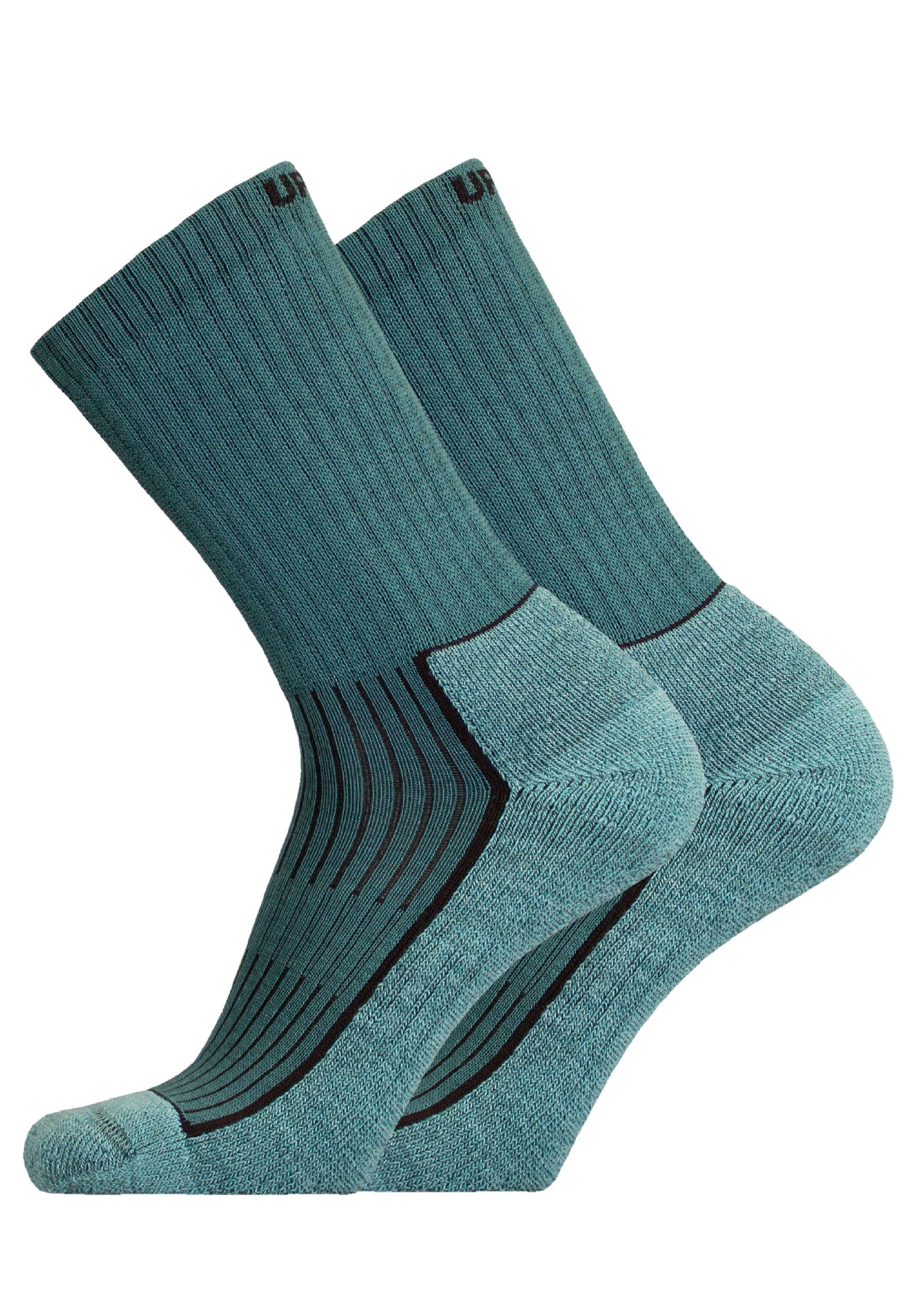 UphillSport Socken SAANA 2er Pack (2-Paar) mit speziell geformter Ferse grün