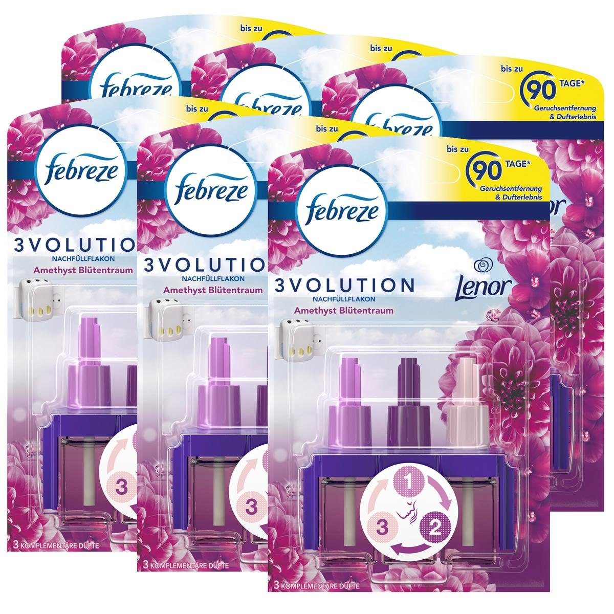 Febreze Raumduft Febreze 3Volution Nachfüllflakon Lenor Amethyst 20ml - Raumduft (6er P