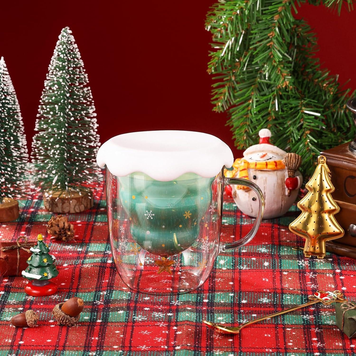 LuxusKollektion Latte-Macchiato-Glas Glas Latte Macchiato 270ml Type 9-weihnachtsbaum Type 9-270ml*1, Glas