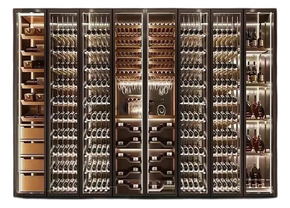 Weinschrank Weinschrank mit Glasvitrine und Flaschenregal für Weinflaschen