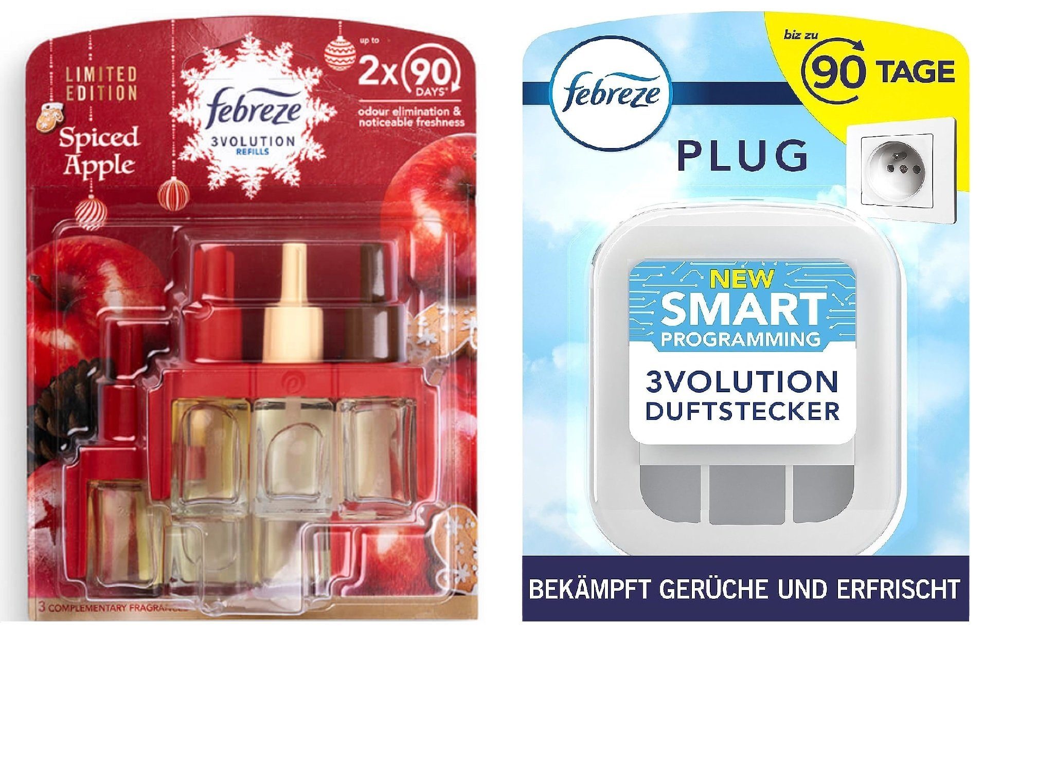 Febreze Raumduft 3Volution Spiced Apple 2x20ml Duftölflakon + 1x Duftstecker Duftgerät (3-St)