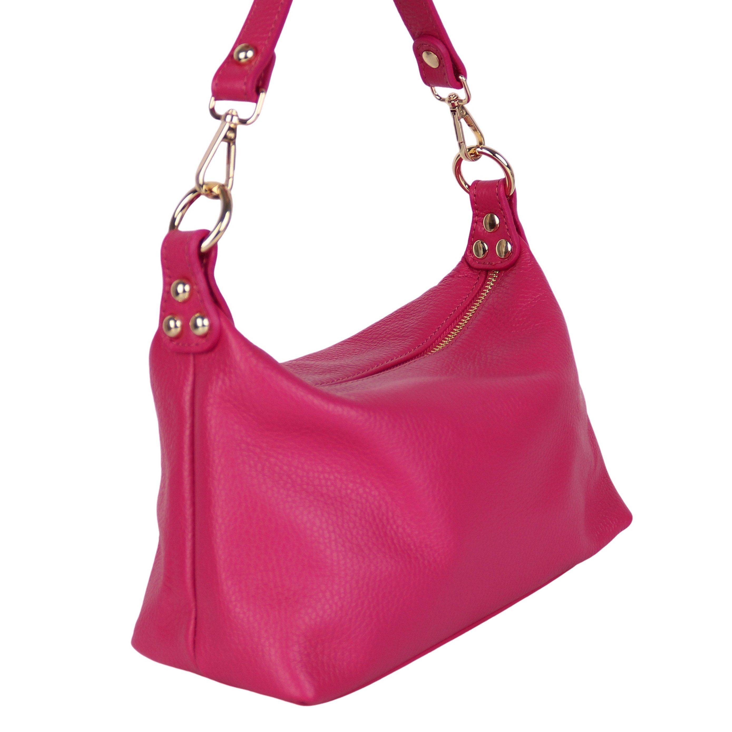 MIRROSI Schultertasche Damen Achseltasche Umhängetasche Echtleder, Made in Italy
