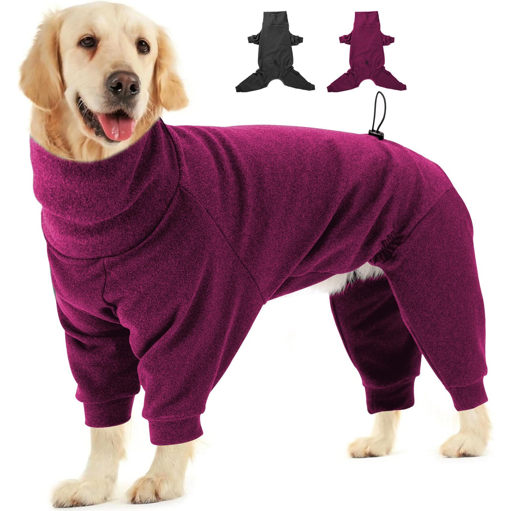 Coonoor Tierpullover Fleece Hundepullover Wintermantel weicher Hundepyjama mit Beinen, für große und kleine Hunde