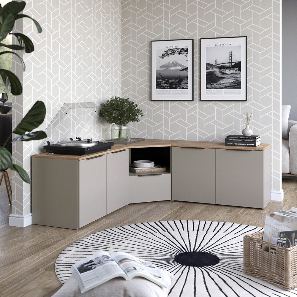 Vicco Wohnwand Wido, Greige/Sonoma, 3 Teile günstig online kaufen