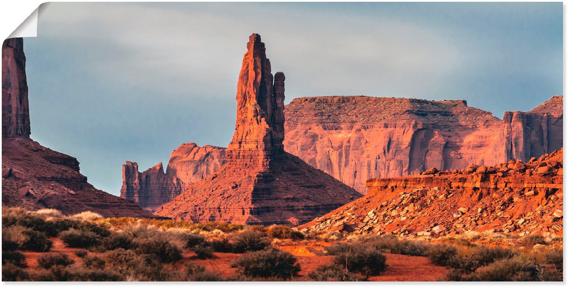 Artland Wandbild Monument Valley, Wüste (1 St), als Alubild, Leinwandbild, Wandaufkleber oder Poster in versch. Größen