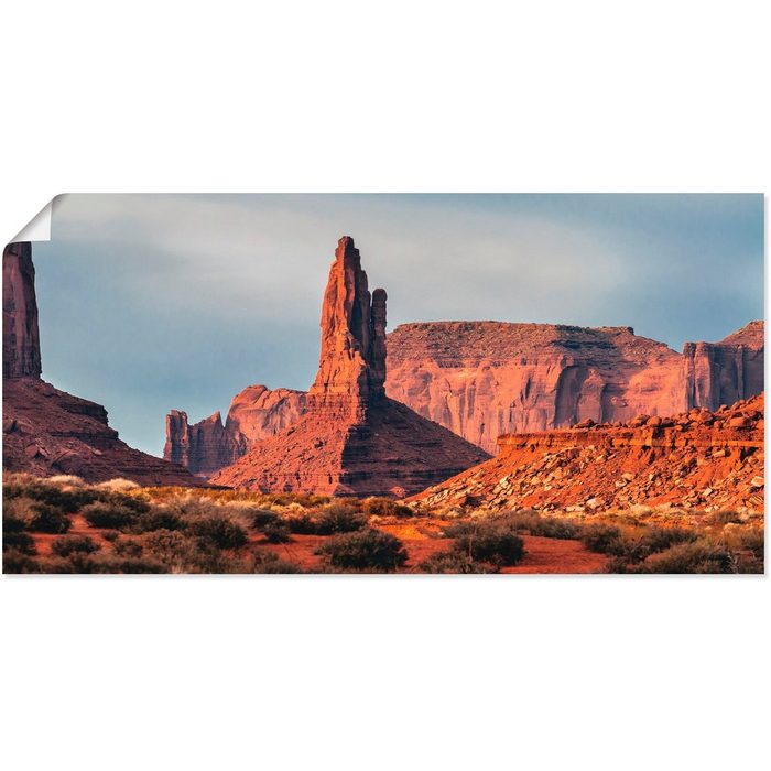 Artland Wandbild Monument Valley Wüste (1 St) als Alubild Leinwandbild Wandaufkleber oder Poster in versch. Größen