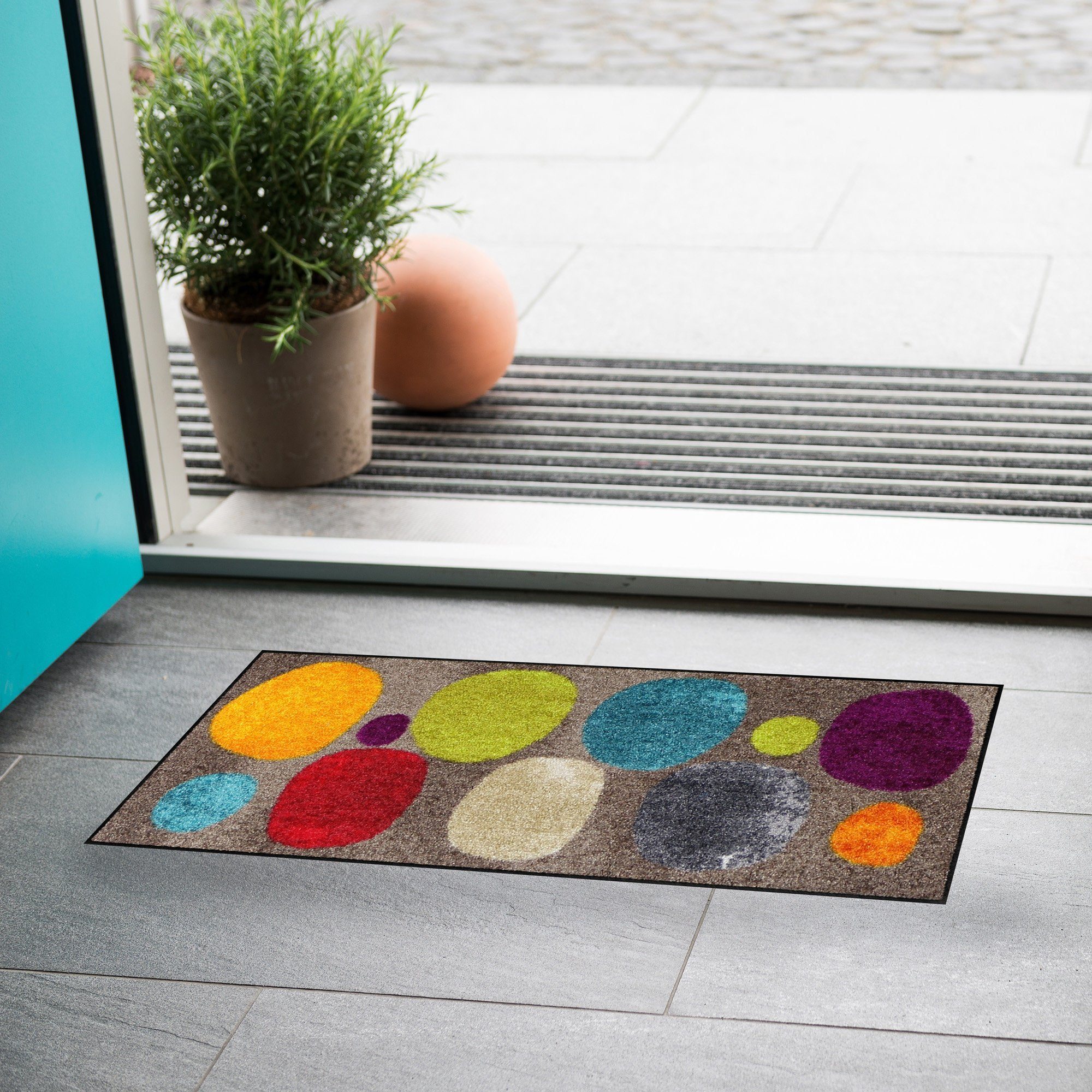 Salonloewe Fußmatte Fußmatte "Broken Dots", eckig, Höhe: 7 mm, gemustert