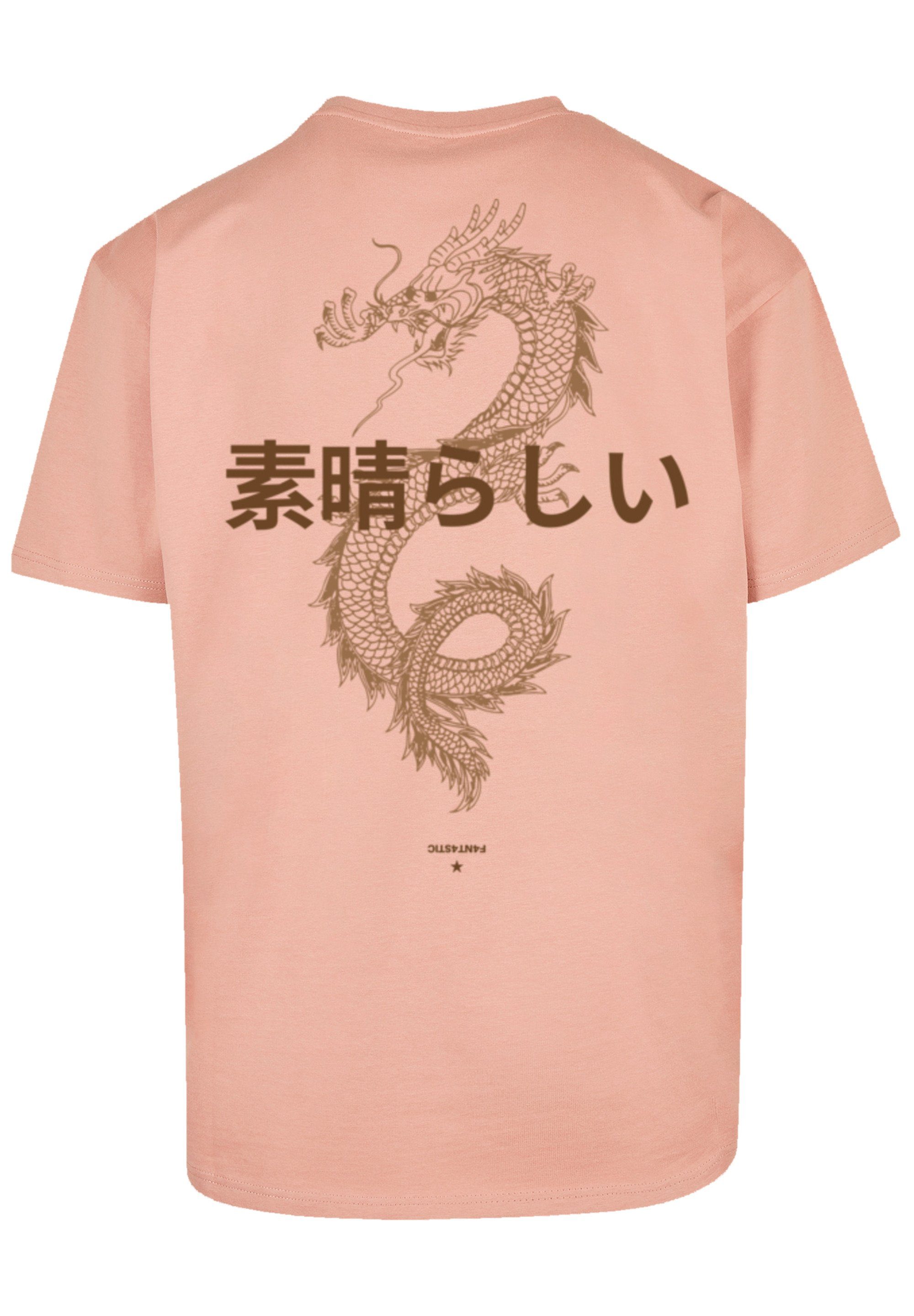 F4NT4STIC T-Shirt PLUS SIZE Dragon Drache Japan Print amber