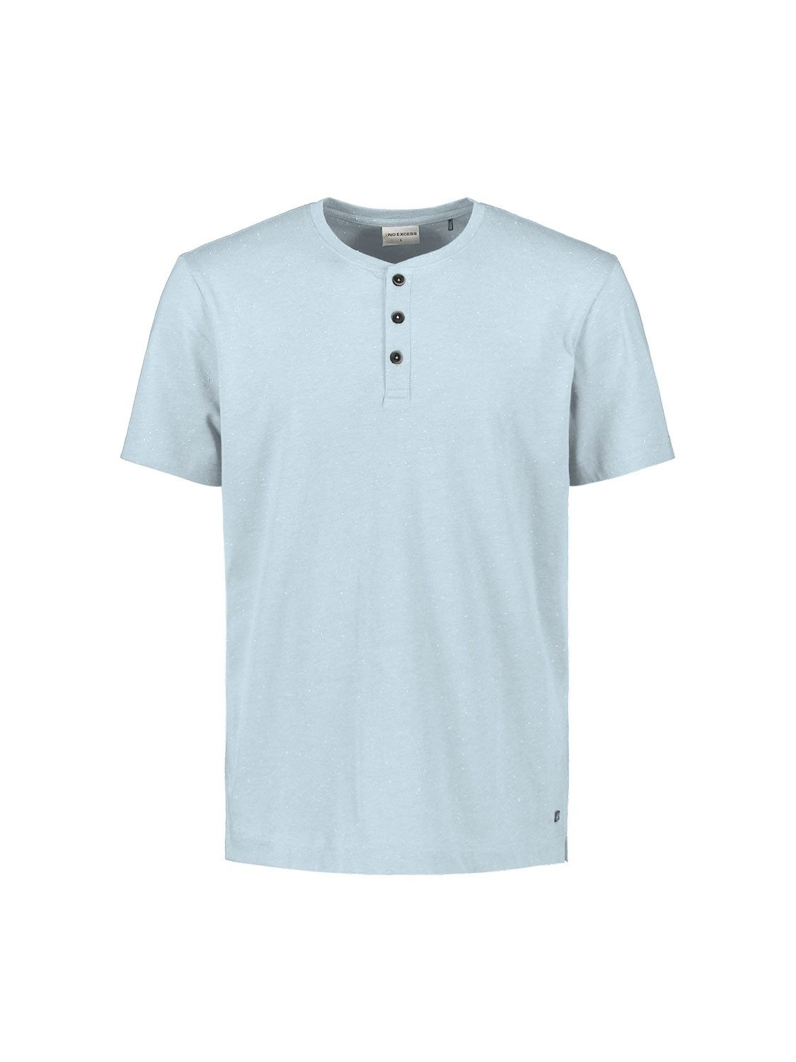 NO EXCESS Kurzarmshirt T-Shirt Granddad With Neps