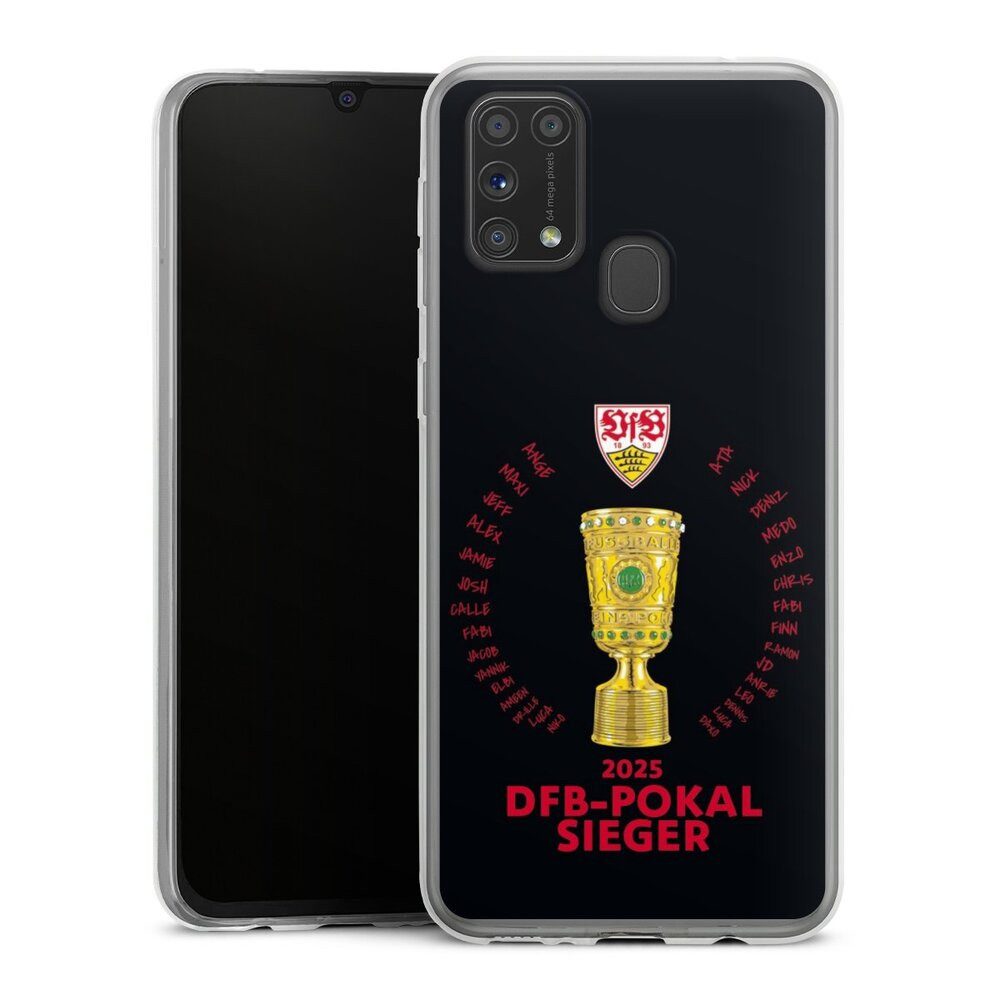 DeinDesign Handyhülle VfB Stuttgart Pokal Offizielles Lizenzprodukt, Samsung Galaxy M31 Slim Case Silikon Hülle Ultra Dünn Schutzhülle