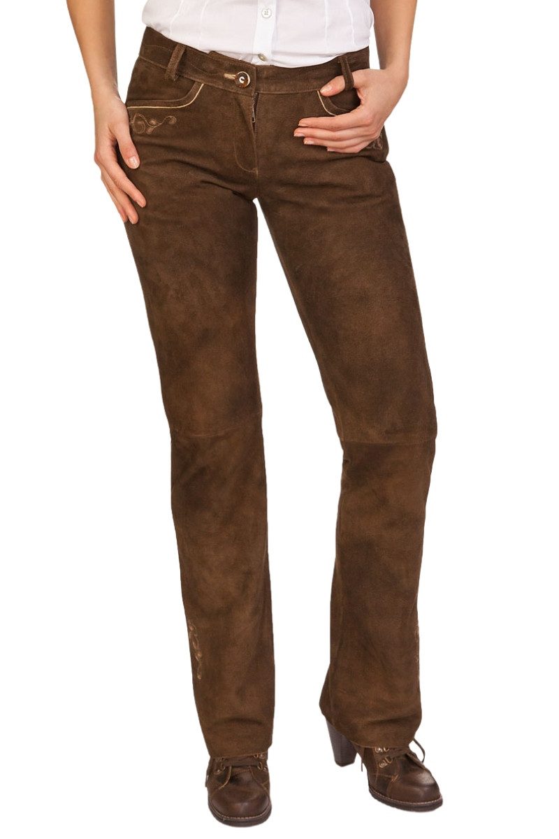 Lederhose Trachtenlederhose Damen - GULJA - murmel