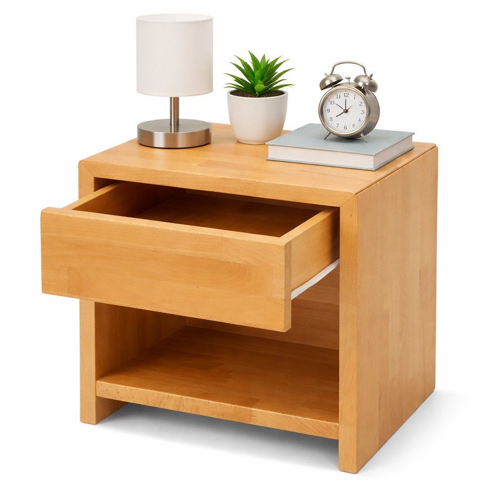 bv-vertrieb Nachtkonsole Nachtkonsole 40x46x33 Schubladen-Nachtschrank Buche Nachttisch #4116