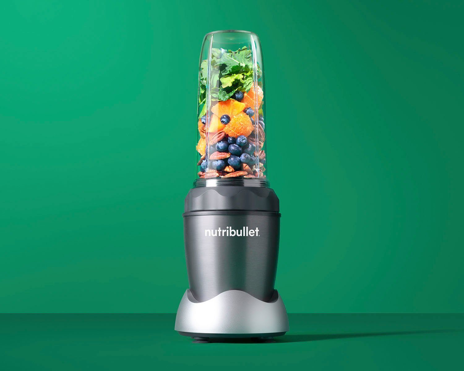 Multifunktionsmixer Smoothie-Maker Trinkbecher, inkl. Standmixer, nutribullet NB100DG, Dunkelgrau To-Go 2 1000 W,